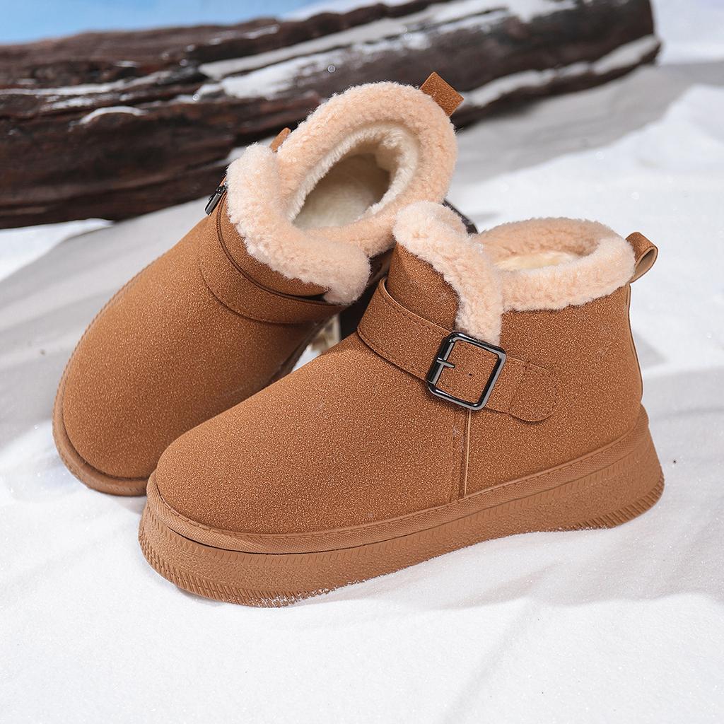 Thick-soled Snow Boots for Women In Winter 2025 Plus-size Plus-size Plush Wool Cotton Shoes for Women Are Versatile