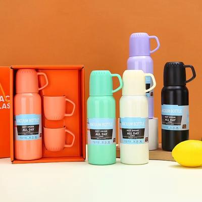 Vakuum Thermobecher Set 304 Edelstahl Isolierflasche Geschenkset Büro Business Stil Kaffeetasse Tragbare Reise Wasserflaschen