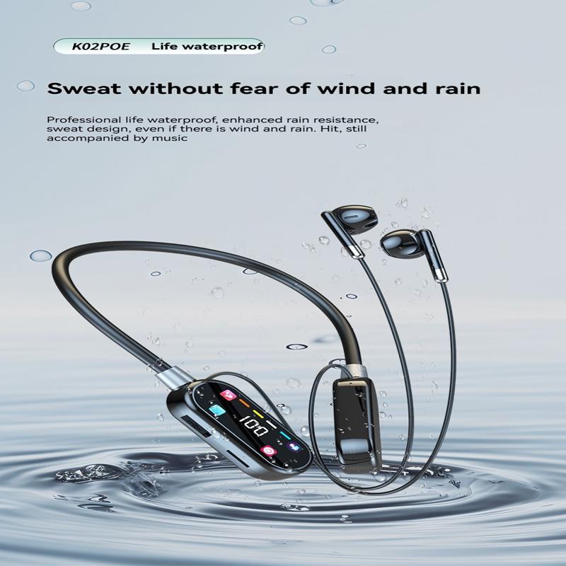 Kolorowy Ekran Słuchawki Bluetooth 5.4 Słuchawki na Szyję Bezprzewodowe Zestawy Słuchawkowe HiFi Stereo Redukcja Szumów Słuchawki douszne na Koncert