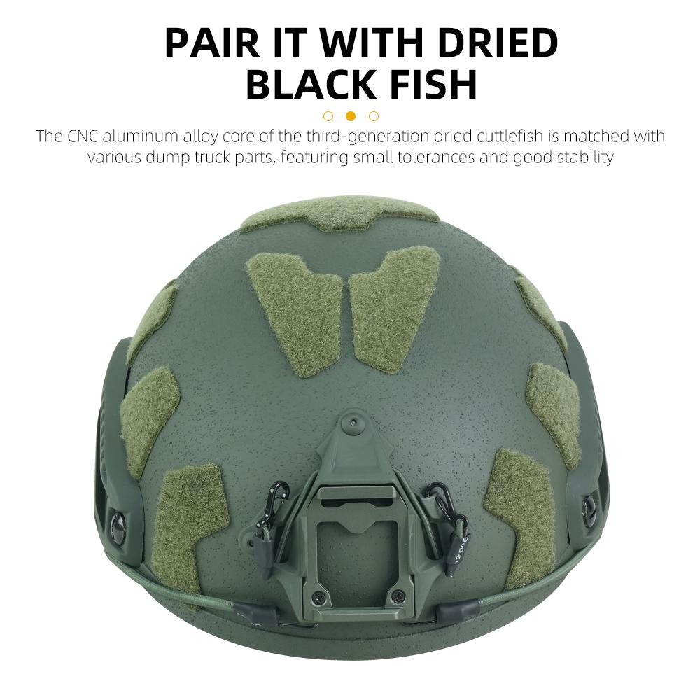 BOOIU Tactical Helmet FRP Velcro Impact-Resistant Helmet High Cut Wendy Suspension With Double-Lineed Adjustable Knob CS Helmet