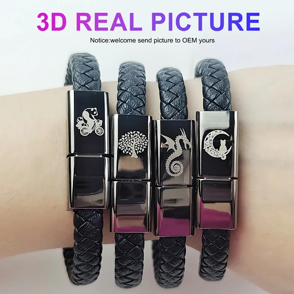 EONLINE 3A 3D Portable Leather PD Mini Micro USB Bracelet Super Fast Charger Data Charging Cable Sync for Android Type-C Phone