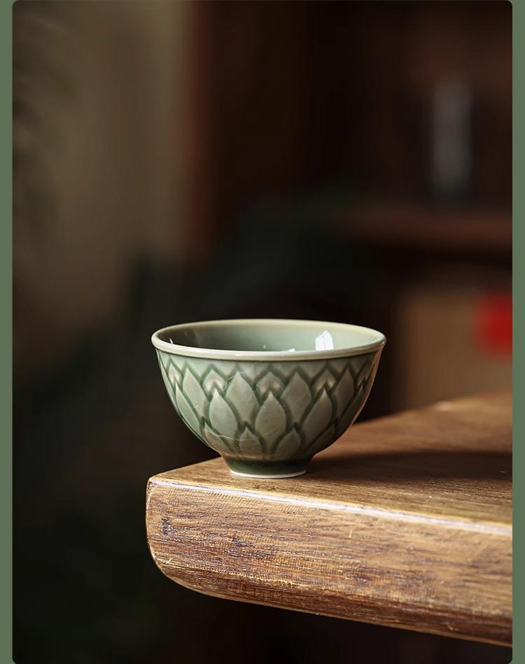 100ml Lotus Petal Teacup Aesthetic Tea Bowl Beautiful Tea Cup Tea-tasting Meditation Cup Jianzhan Master Cups