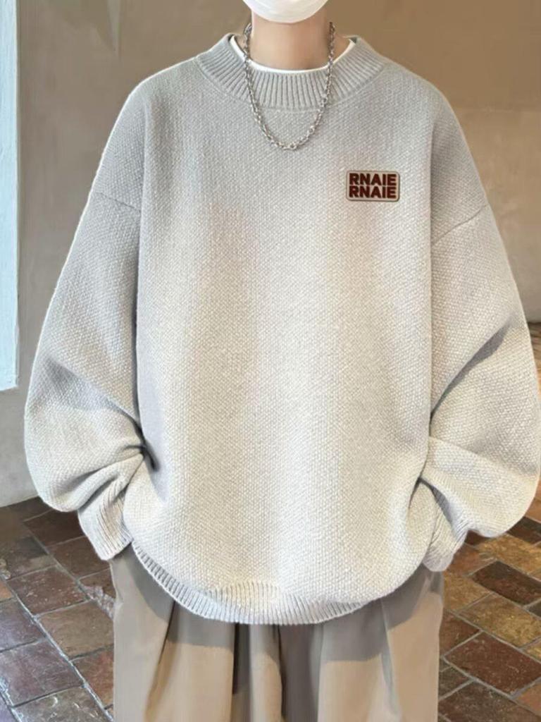 Men's American-Style Sweater - Autumn/Winter Warm Loose Knit Pullover