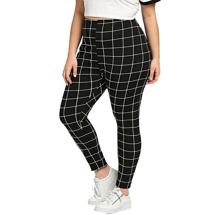 plaid plus size tights