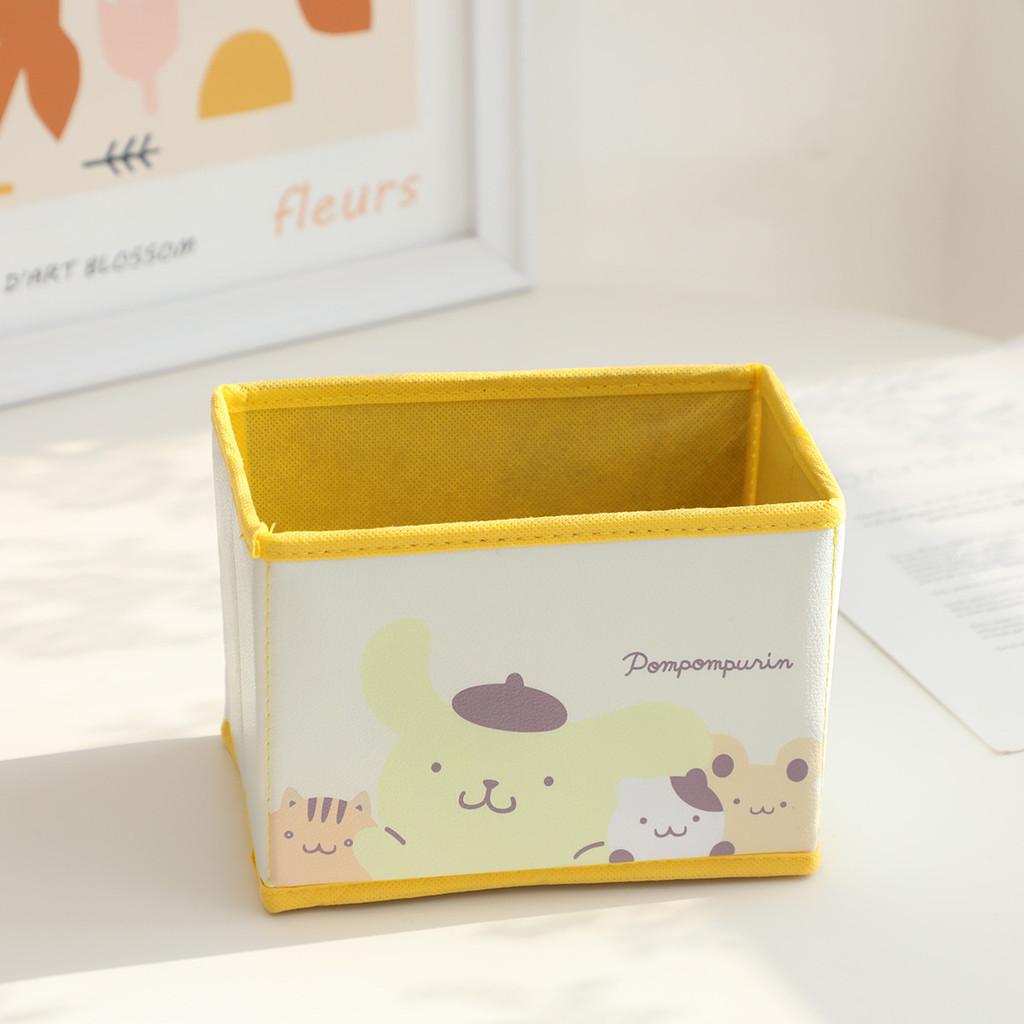 Hello Kitty Kuromi Cinnamoroll My Melody Pattern Foldable Desktop Storage Box For Makeup And Office Supplies
