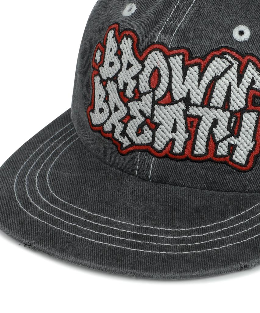 BROWNBREATH Washing Graffiti Logo Cap - Charcoal