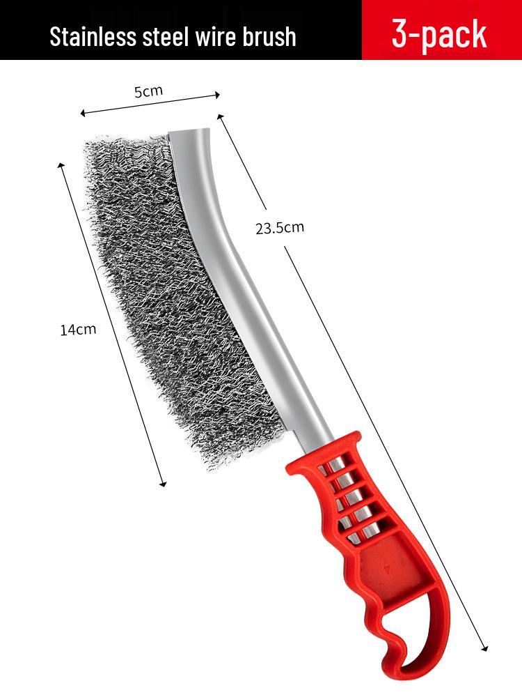Industrial Stainless Steel Wire Brush with Handle - Copper Wire for Grill and Rust Cleaning