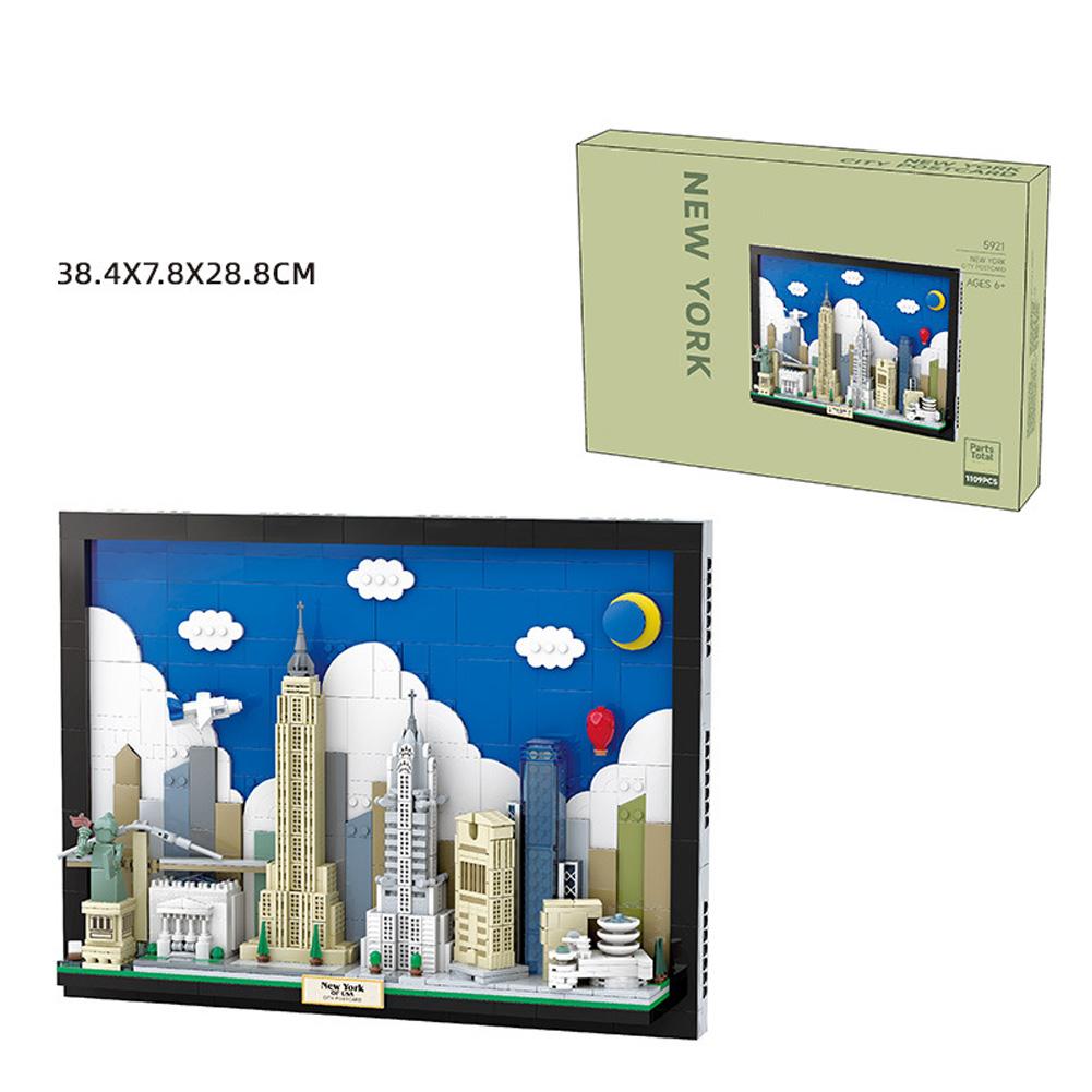 City Postcard Building Blocks City Architecture Postcard Building Bricks Toys Home Decoration Gifts For Kids Aged 6+