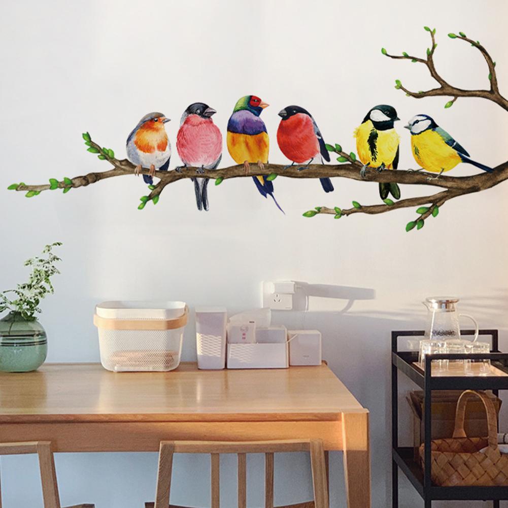30*60cm Birds Branch Wall Stickers For Children's Kindergartens Wallpaper Mural Decal Stickers Q8S3