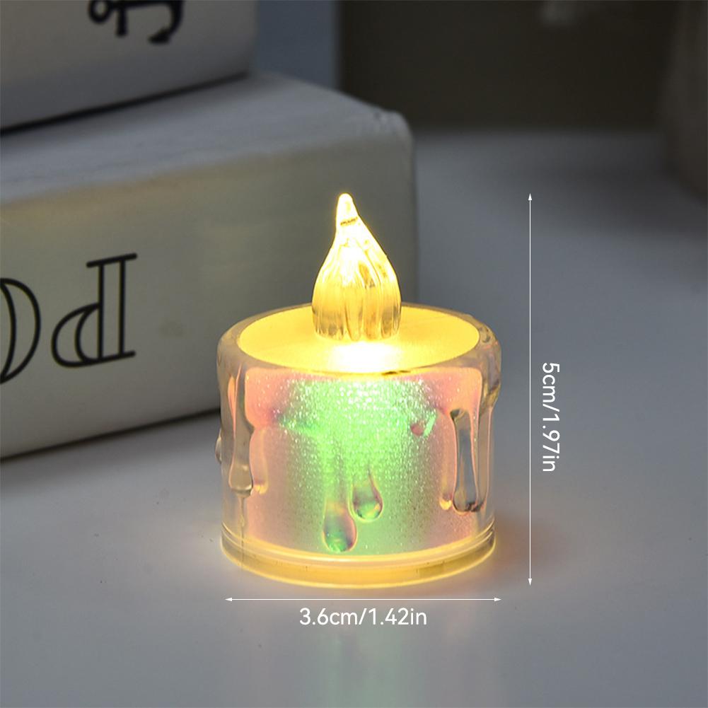 

Светодиодные беспламенные электрические свечи, мерцающие на батарейках из акрилового стекла, поддельные чайные свечи для свадебной вечеринки, рождественского декора 3.6*5cm