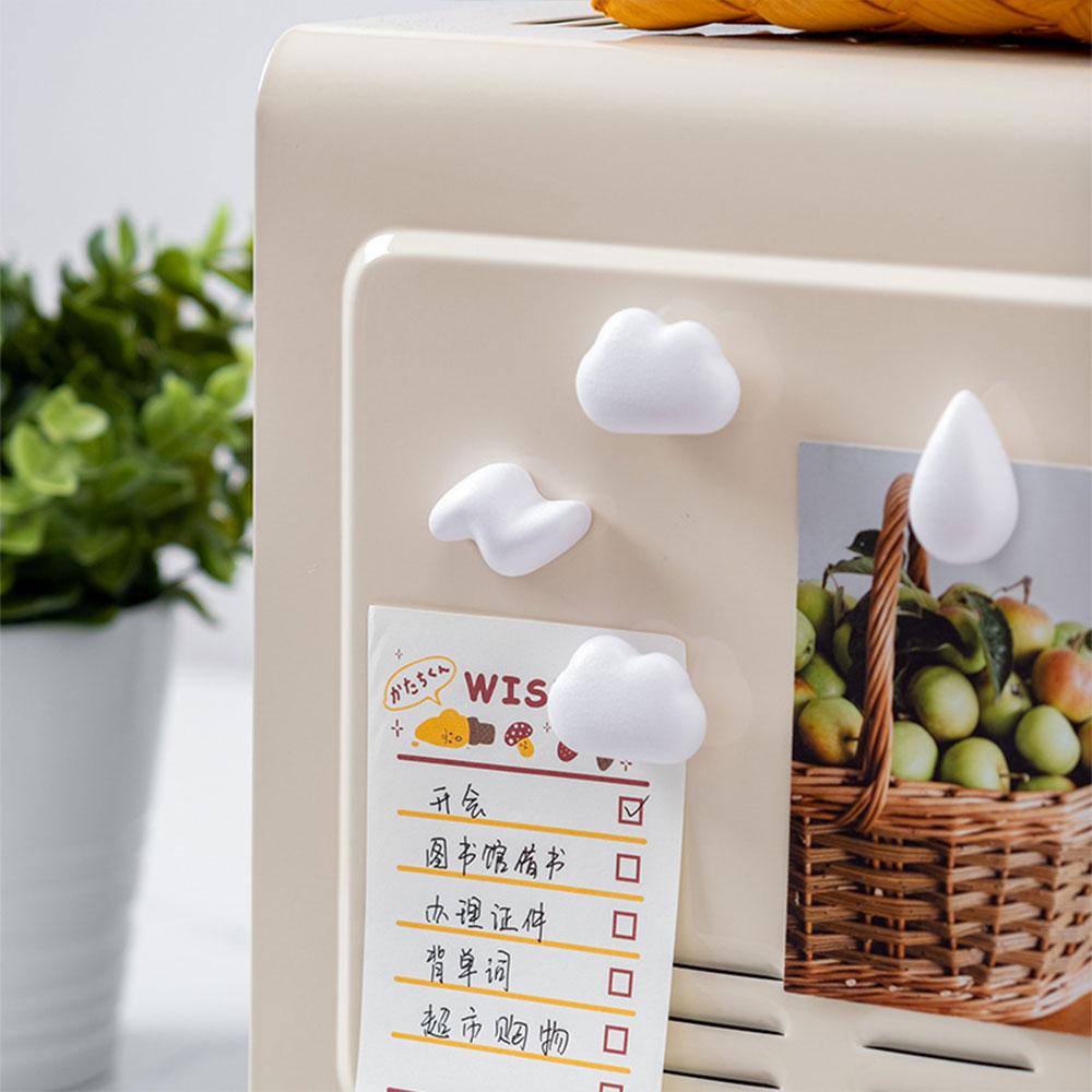 Home 3D Three-Dimensional Cute White 6PCS Cute Personality Simple Refrigerator Sticker Kitchen Decoration Design Gift
