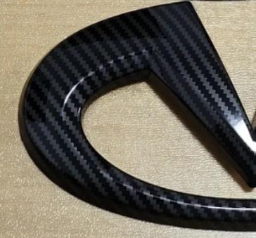 ABS Black Carbon Logo Emblem Badge Shell Front Emblem Badge Rear Trunk Badge Sticker for Infiniti Q50 Q50L Shell Accessories W2