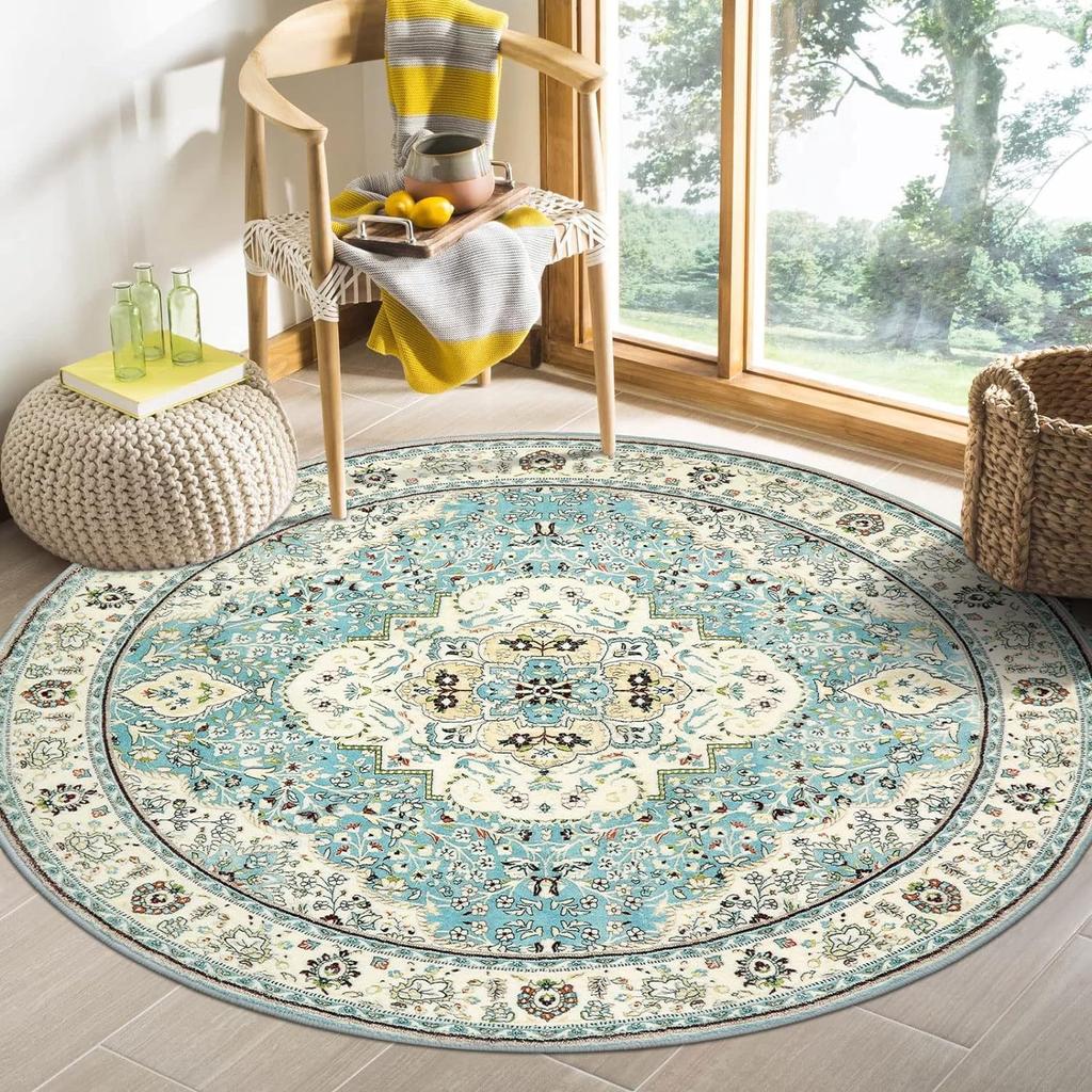Circular Carpet Living Room Dirt Resistant Coffee Table Mat Sofa Carpet Bedroom Decoration Bedside Carpet