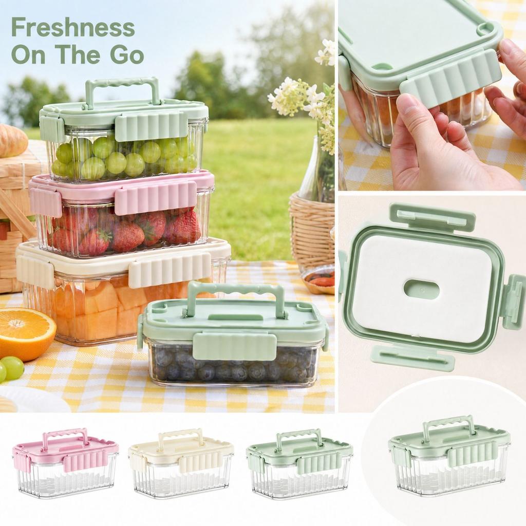 Small Portable Food Cooler Box, Compact Cold Storage Container for Picnics and Travel