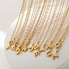 A-Z Initial Necklace for Women Gold Plated Small Bubble Initial Alphabet Letter Pendant Link Chain Necklaces Girls Zircon Gifts