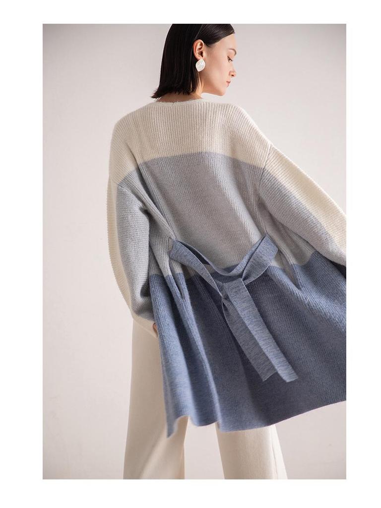 Playa Women's Gradient Long Sleeve Knitted Cardigan for Spring/Autumn 2025