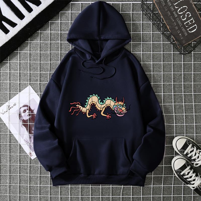 Thickened Fleece Hooded Sweatshirt Pullover Outer Wear Printed Autumn Winter Warm Sweatshirt Women's Oversize Clothes