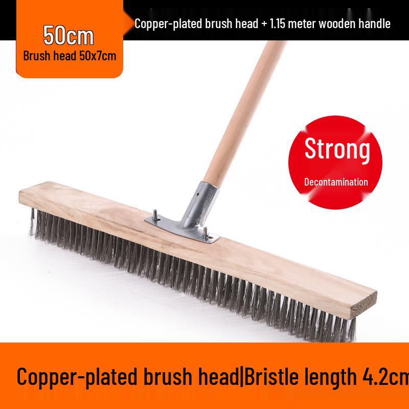 Stainless Steel Long Handle Wire Brush: Stiff Bristles for Scrubbing Tile, Cement, Moss, Rust Removal, and More