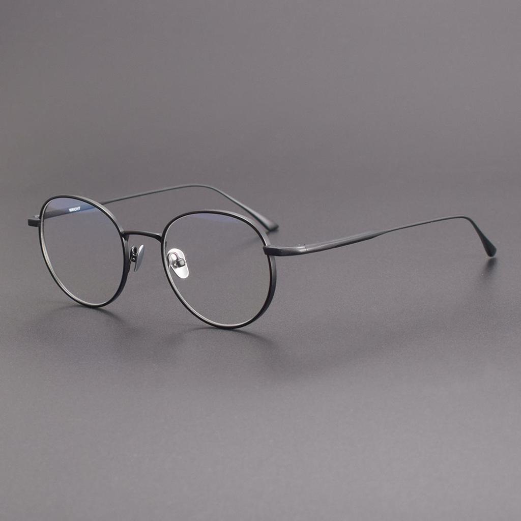"Handmade Retro Japanese Style Pure Titanium Oval Glasses Frame"