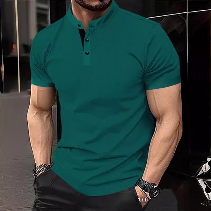 Men's Summer Sports Polo Shirt with Zipper Pocket