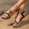 Large Size Fish Mouth Sandals 2025 Summer New Open-toed Beach Sandals Flat Comfortable Bohemian Style