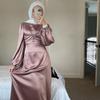Double Wear Ramadan Muslim Dress Abayas Lace Up O-Neck Dubai Turkey Islam Clothing Kaftan Robe for Womens Girls