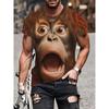 Animal T-Shirt For Men Summer Casual Short Sleeve Cartoon Print Funny Men's T-Shirts Fashion Male Pullover Oversized Clothing