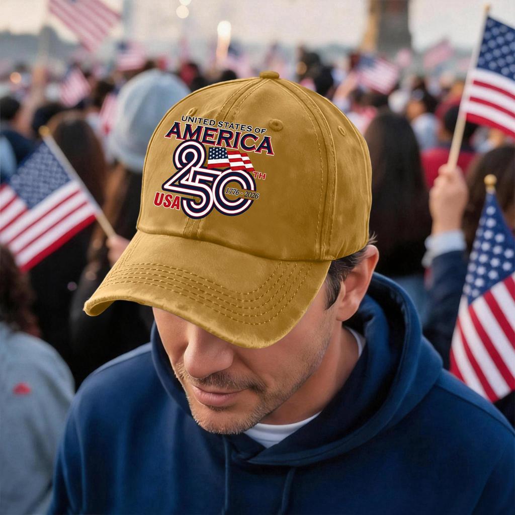 Men's and Women's Matching American 0th Anniversary Anniversary Embroidered Vintage Washed Baseball Cap