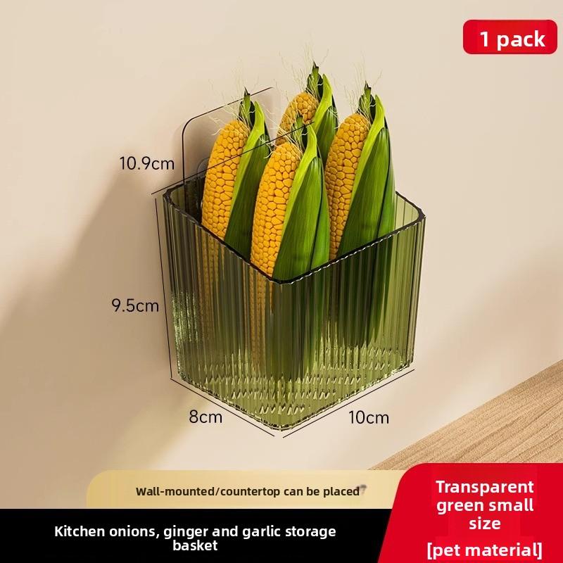 

Ванна Туалет Стіна Без пробивання Настінний Кухонний Кошик для зберігання small 1PC зелений/прозорий