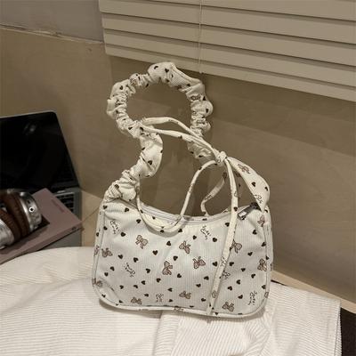 Japanese Sweet Top Handle Bag Fashion Print Textured Casual Crossbody Shoulder Bag Simple and Versatile Underarm Designer Bags