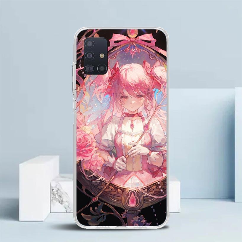 Madoka Magica Anime Soft Cover for Samsung Galaxy A12 A22 A32 A52 A72 A02S Phone Case Note 20 Ultra 10 S10 Plus A51 A71 A50S A20