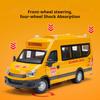 Scale 1:24 School Bus Ambulance Car Model Toy Shock Absorption Wheel Steering Van Models Music Light Toys Presents for Kids