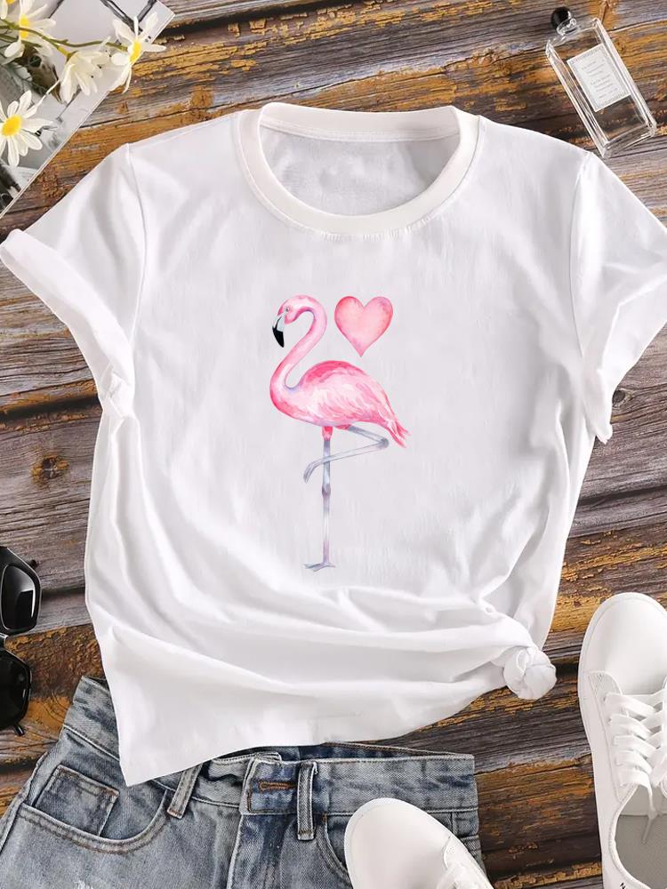 (Asian Size) Letter Lovely Lady O-neck T Shirt Clothing Printed Female Top Casual Fashion Women Graphic Tee Short Sleeve T-shirts