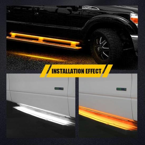 2PCS 70 Inch LED Side Maker Light Truck LED Running Board Lights Amber/White USA