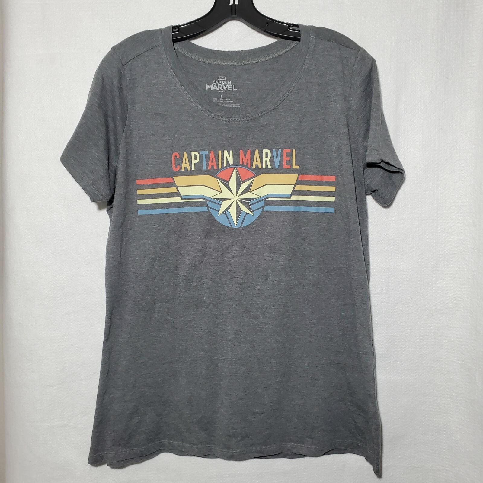 Captain Marvel Shirt Men s Large Grey Large Short Sleeve S разноцветный