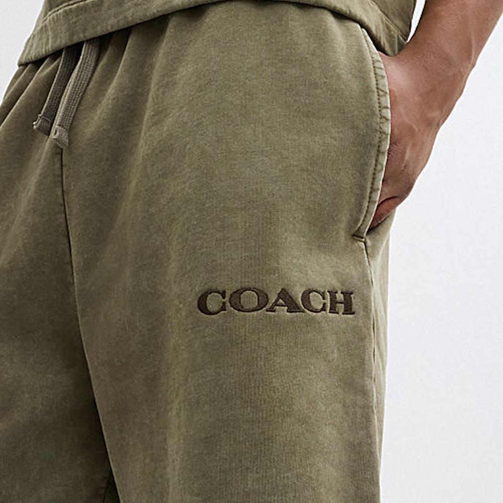 Coach Ss24 Solid Color Letter Lace-Up Casual Shorts Men shorts Green CS791-OLV