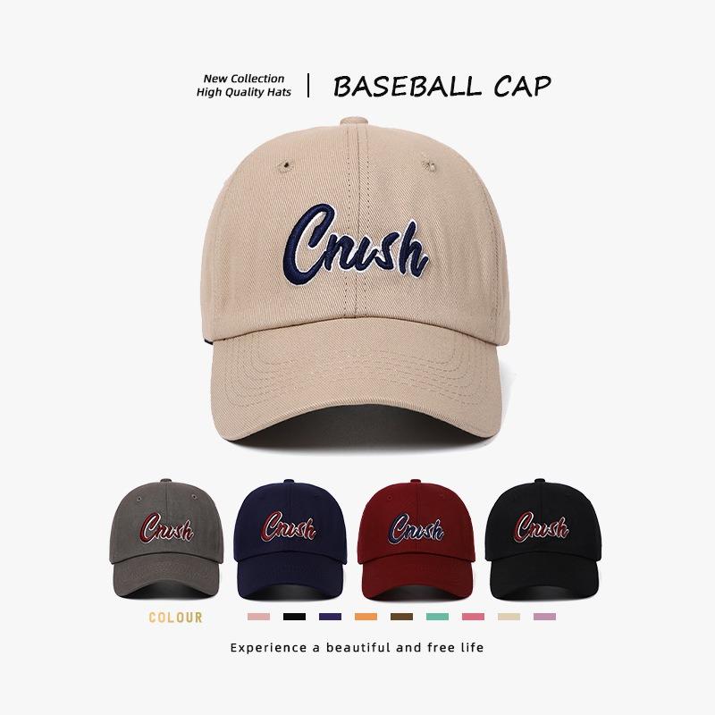 Retro three-dimensional embroidery baseball hat men's and women's curved brim soft top casual versatile sunscreen sunshade cap tide