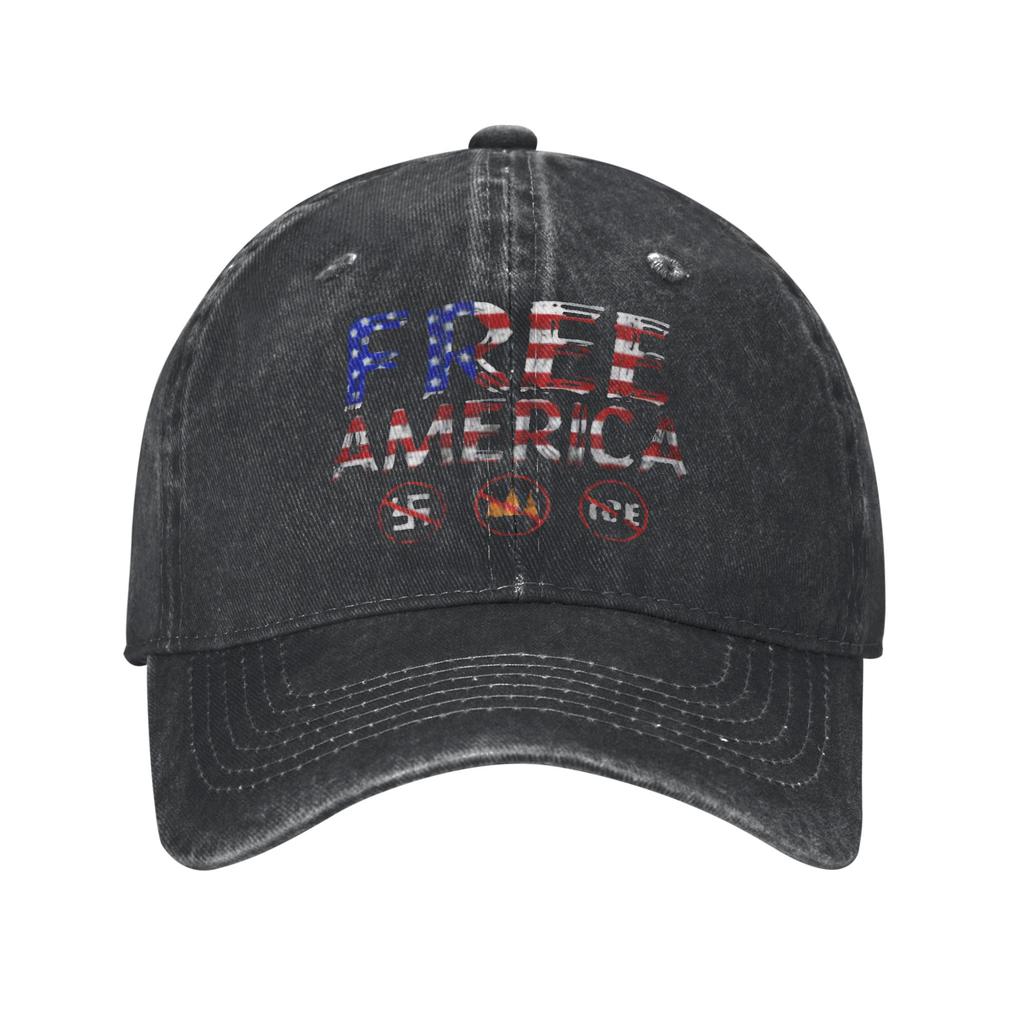 Herr Dam Is Ute Isfri Minneapolis Avskaffa Is Tryck Hatt Klassisk Sliten Denim Baseballkeps Justerbar