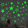 55 Sheet of Luminous Star Wall Stickers, 2D Fluorescent Stickers for Home Kids' Bedroom Ceiling & Wall Art Decals