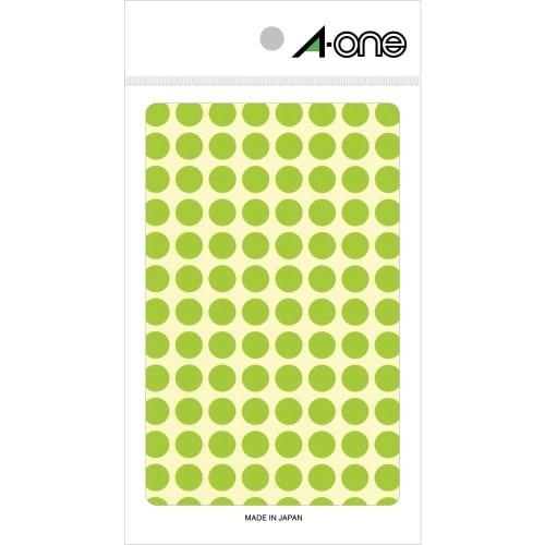 A-One Special Label Fluorescent Green Round 9mm 4 Sheets 08172