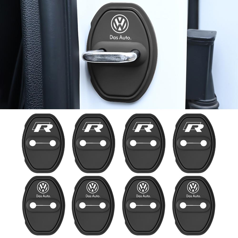 2/4Pcs Car Door Lock Buckle Protective Cover Sticker Badge For Volkswagen Golf Passat Jetta Tiguan Polo Bora Beetle Vento Rline