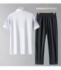 Middle Aged And Elderly Sports Suit Men's Casual Ice Silk Short Sleeved Men's Two-piece Set
