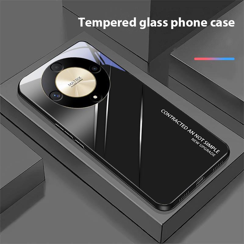 Gradient Crack Red For Honor Magic 6 50 70 90 Lite X7b 200 Pro Nova 10 Nova 5T X6 P30 Pura 70 Ultra Tempered Glass Phone Case