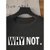 European and American Fast Fashion Black Casual Letter Print T-Shirt Simple Round Neck Short Sleeve Loose Comfortable Top