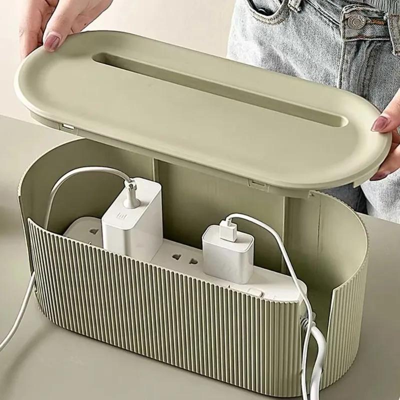 Fashion Plug Board Storage Box Cable Wire Organizer Socket Wireless WiFi Router Bracelet Desktop Data Line Plug Holder Shelf