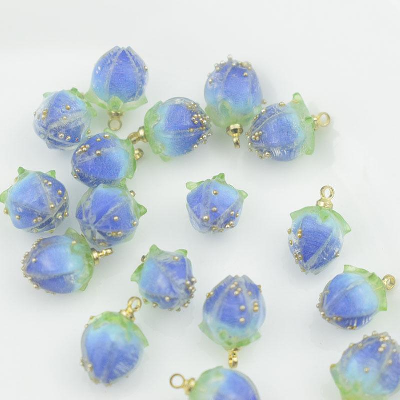 

Розовый маленький бутон цветка эпоксидная термоусадочная пленка для самодельных украшений и шпилек синий