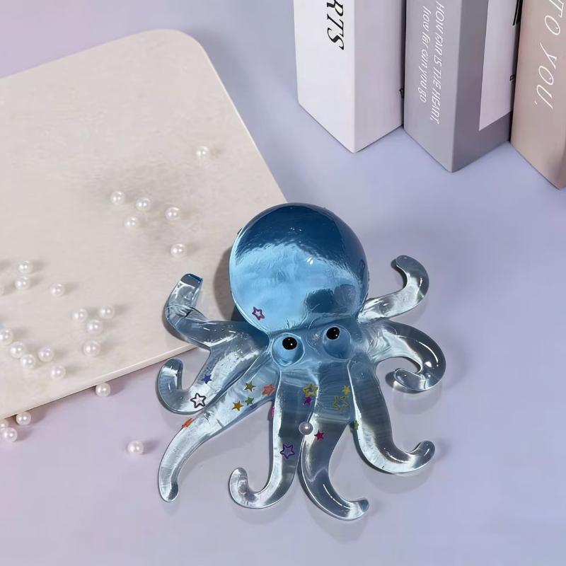 Transparent Octopus Squeeze Toy Soft Squeeze Stress Relief Fidget Toy Soft Mochi Toys Cute Ocean Animal Decor For Kids Gift