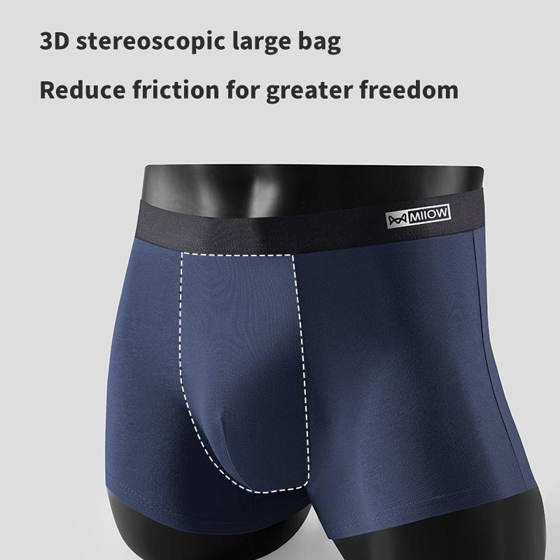 MiiOW 3 szt. Męska Bielizna Grafenowa Antybakteryjna Bielizna Miękka i Wygodna Bawełniana Bielizna Płaskie Rogi Rozmiary L-5XL