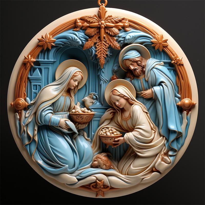 

1Pcs Creative Acrylic Flat Christmas Tree Decorations With Cute Circular Acrylic Material