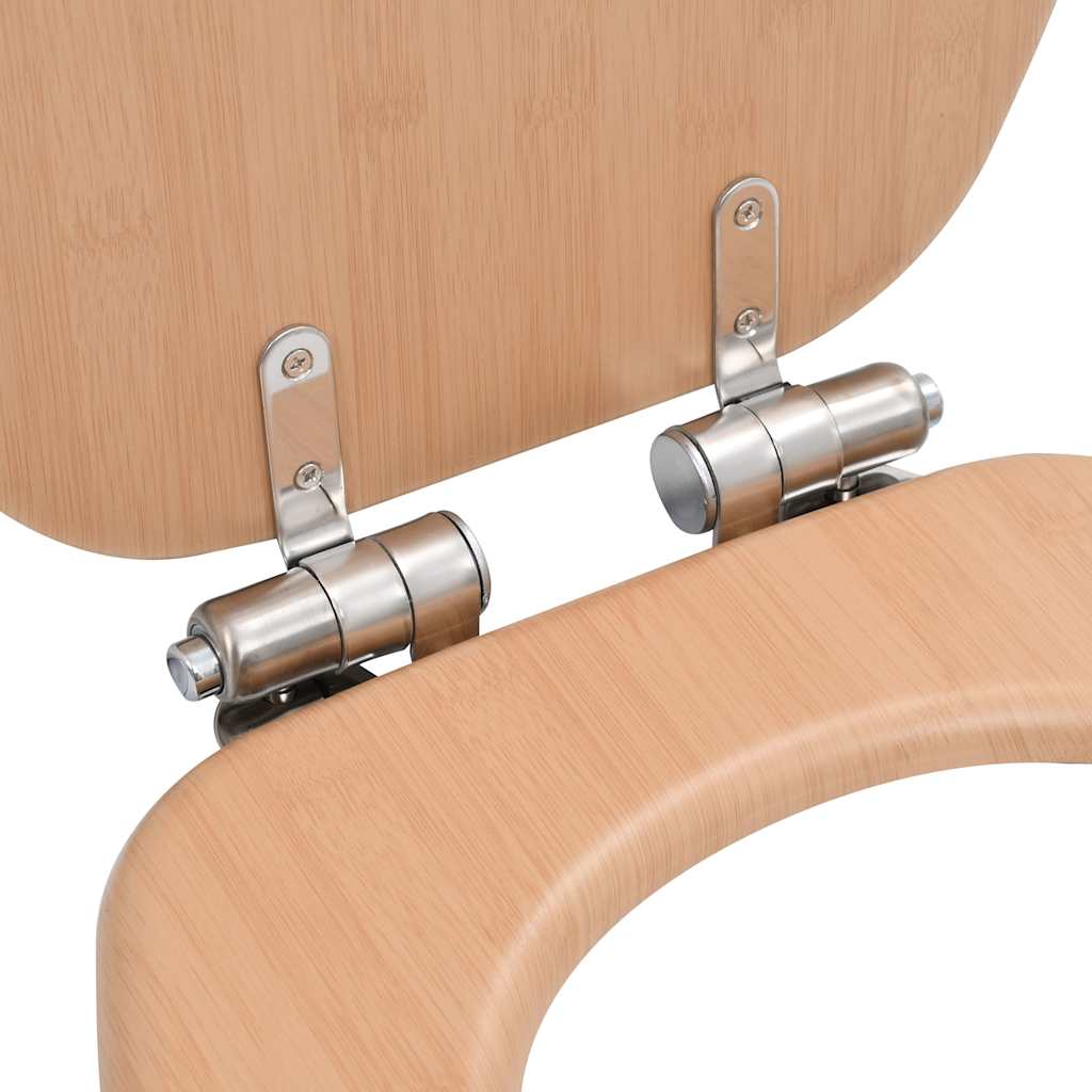 Vidaxl Soft-Close Toilet Seats, 2 Pcs, MDF, Bamboo Pattern